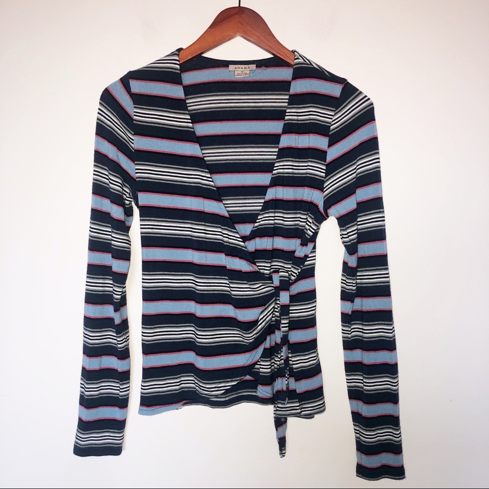 Anama Striped Wrap Top - Picture 5 of 6